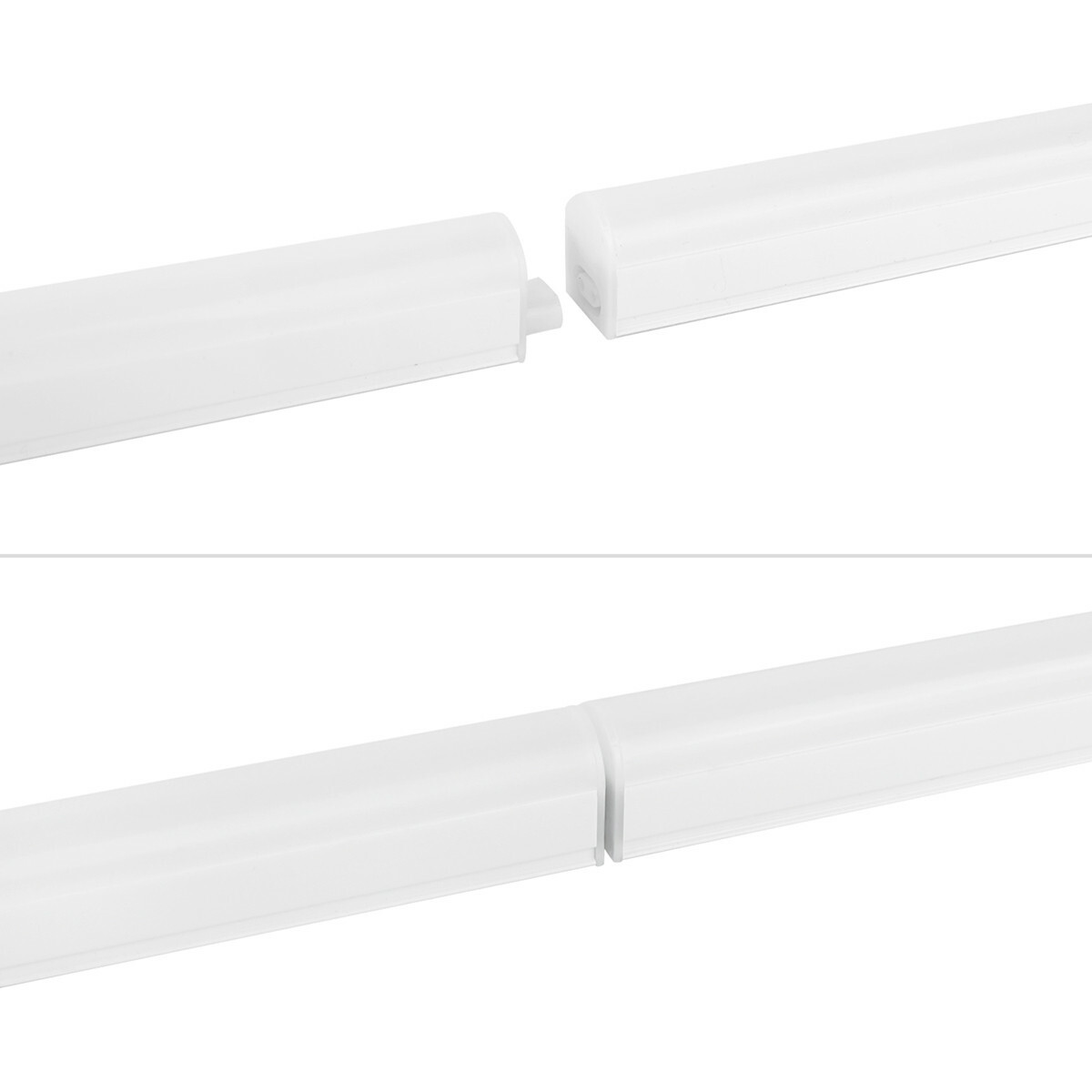 Réglette LED avec Tube T5 - Aigi Timola - 30cm Simple - 4W - Connectable - Blanc Froid 6500K - Mat Blanc - Plastique