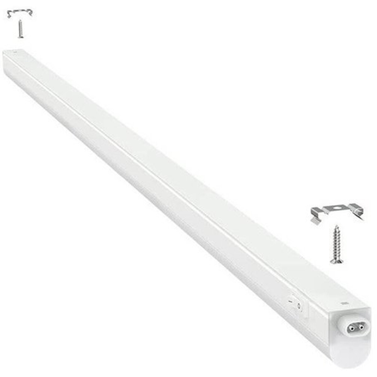 Réglette LED avec Tube T5 - Aigi Timola - 30cm Simple - 4W - Connectable - Blanc Froid 6500K - Mat Blanc - Plastique