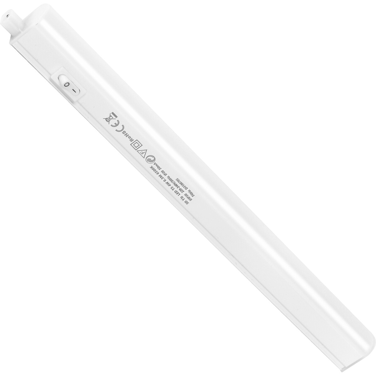 Réglette LED avec Tube T5 - Aigi Timola - 30cm Simple - 4W - Connectable - Blanc Froid 6500K - Mat Blanc - Plastique