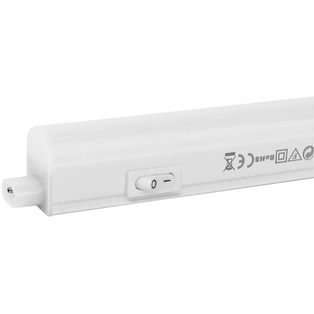 Réglette LED avec Tube T5 - Aigi Timola - 30cm Simple - 4W - Connectable - Blanc Froid 6500K - Mat Blanc - Plastique