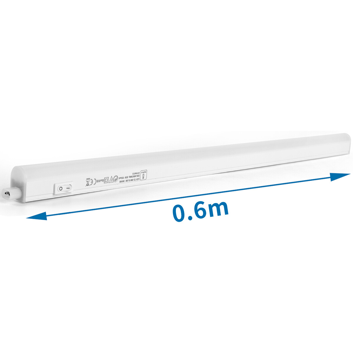 Réglette LED avec Tube T5 - Aigi Timola - 60cm Simple - 8W - Connectable - Blanc Froid 6500K - Mat Blanc - Plastique