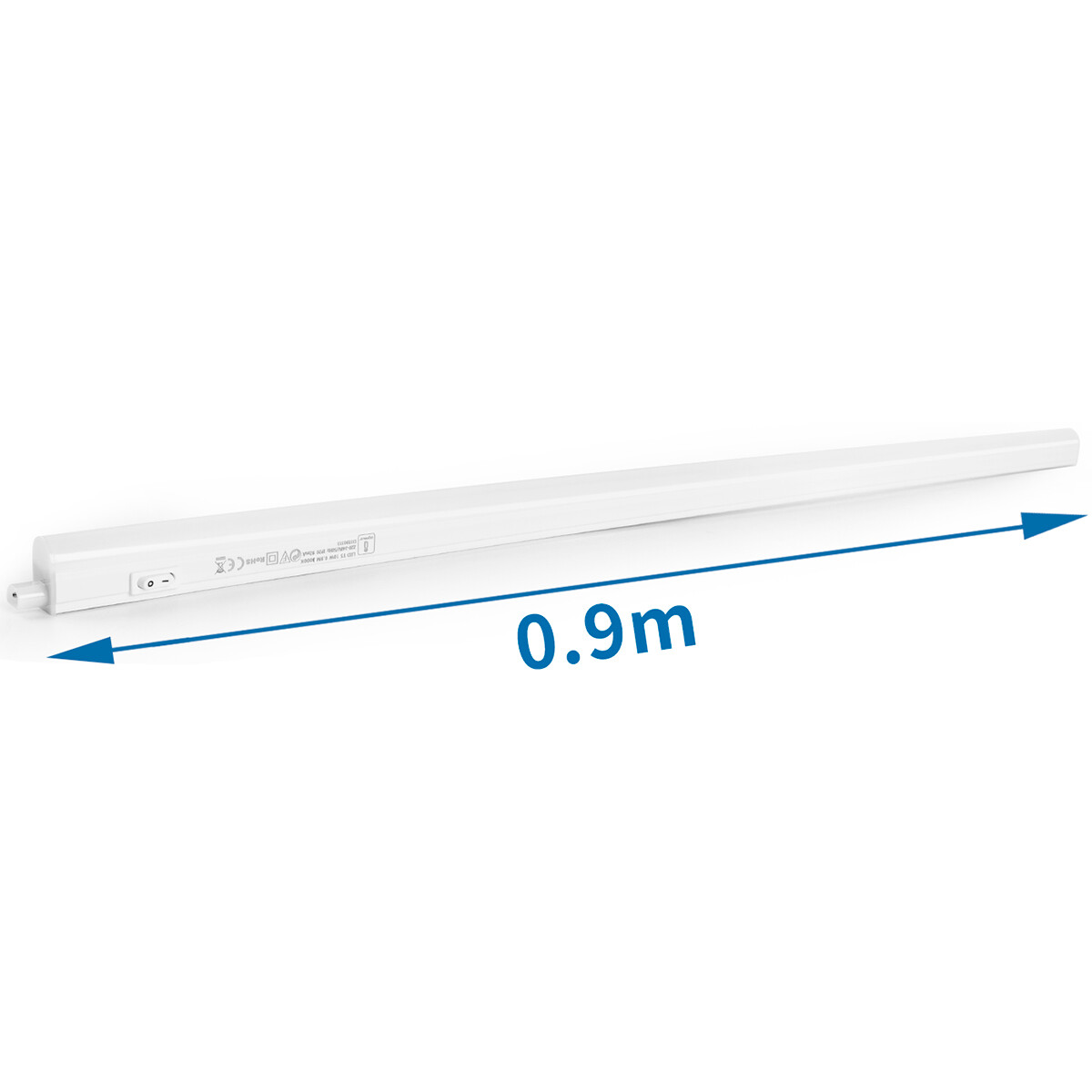 Réglette LED avec Tube T5 - Aigi Timola - 90cm Simple - 10W - Connectable - Blanc Froid 6500K - Mat Blanc - Plastique