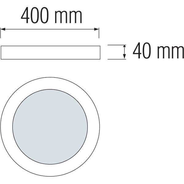 Panneau LED - Ø40 Blanc Neutre 4200K - 32W Montage en Surface Rond - Mat Blanc - Sans Scintillement