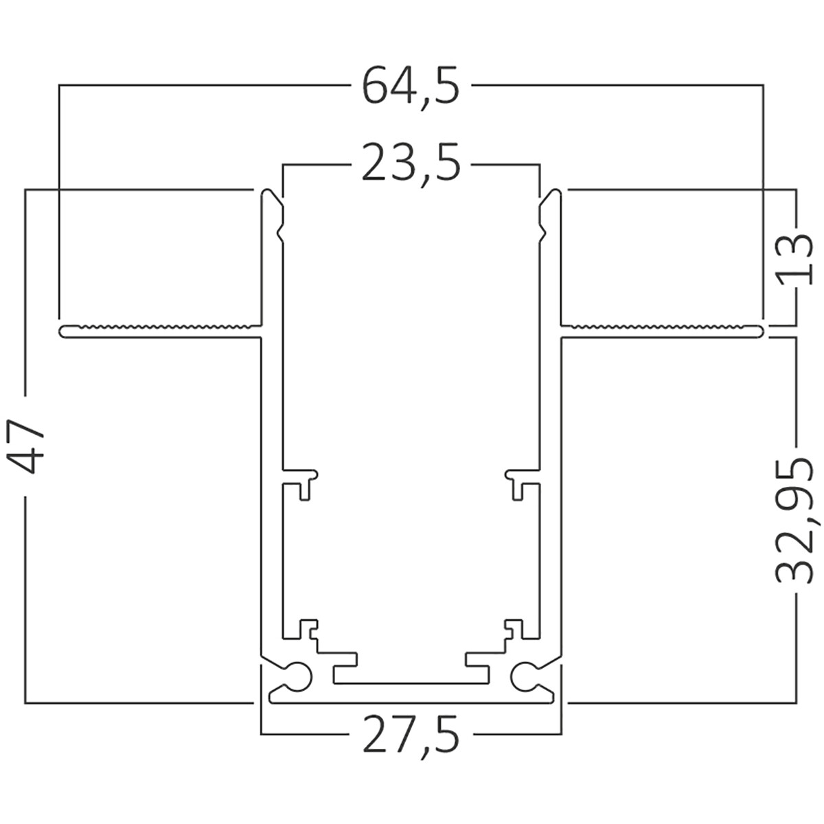 Rail Magnétique 48V - Brinton Magni - Encastrée - Noir - 1 Mètre