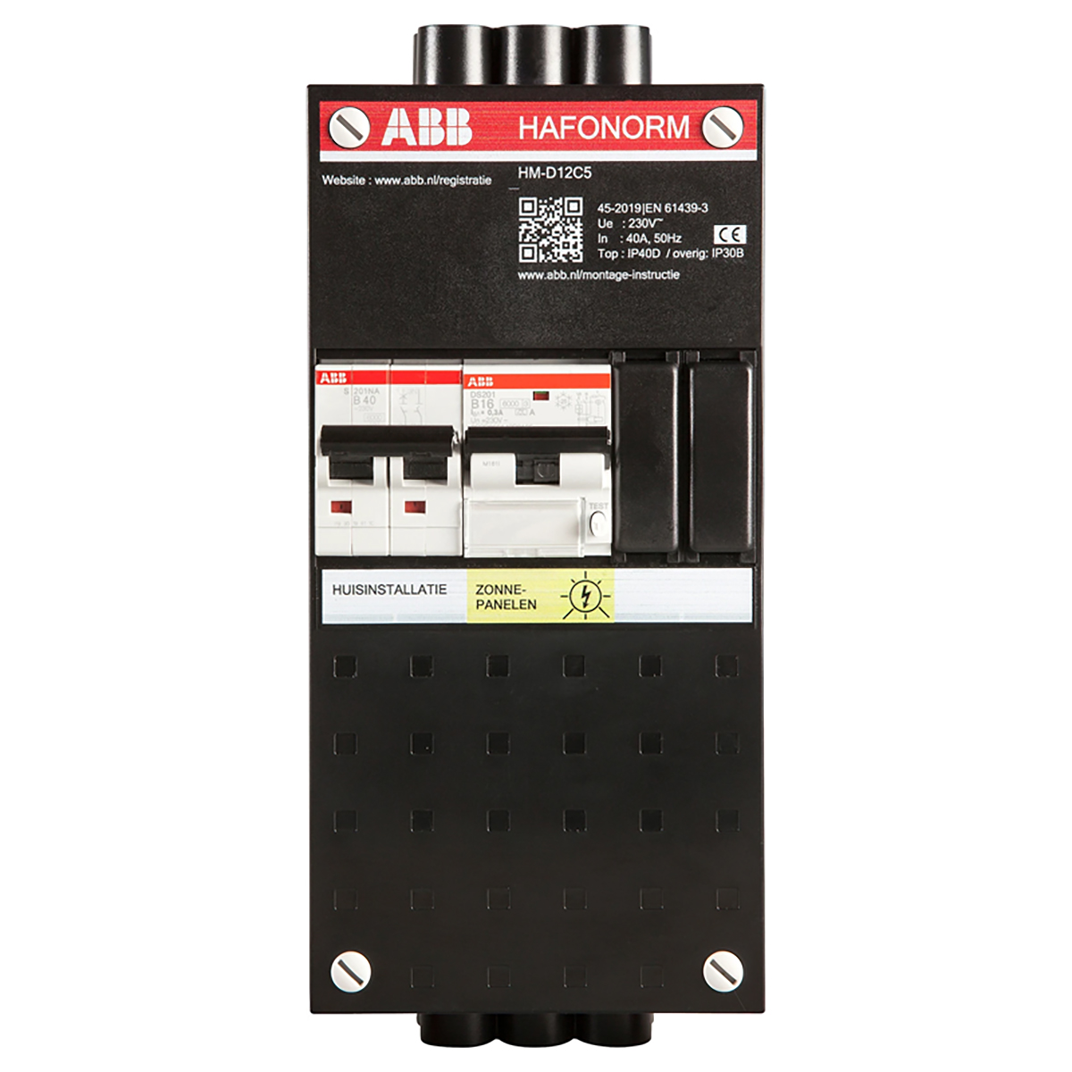 ABB Tableau de Répartition Hafonorm - Raccordement PV 16A 1P - max 40A 1P - 1SPN004000F0020