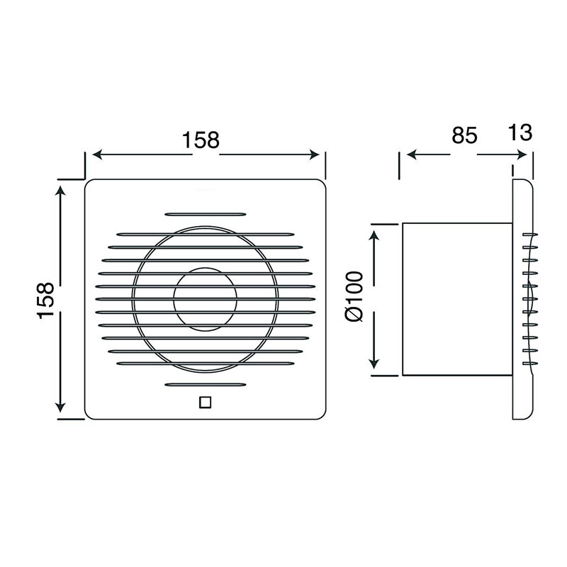 Ventilateur de salle de bains - Venton - Ø100mm - Blanc