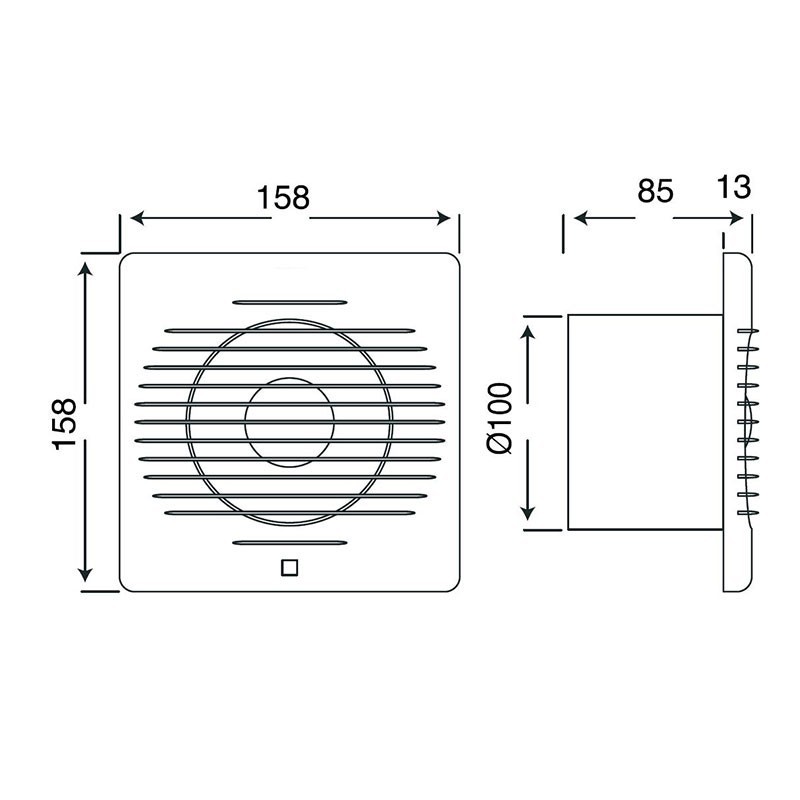 Ventilateur de salle de bains - Venton - Ø100mm - Anthracite