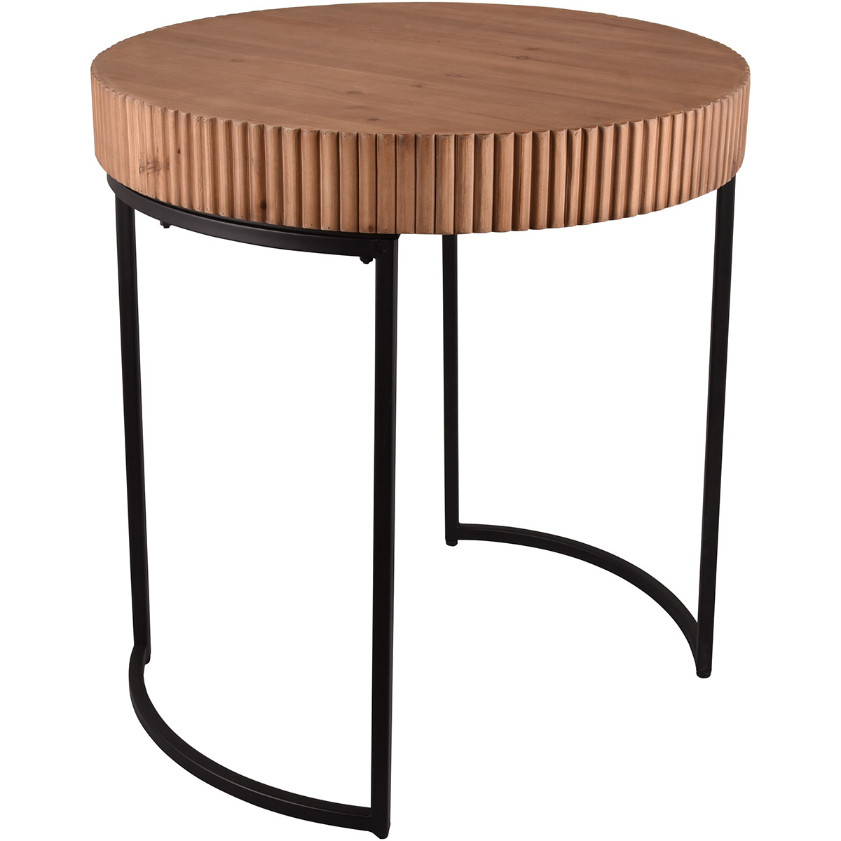 Table d'Appoint - Trion Angi XL - Ronde - Noir Marron - Métal