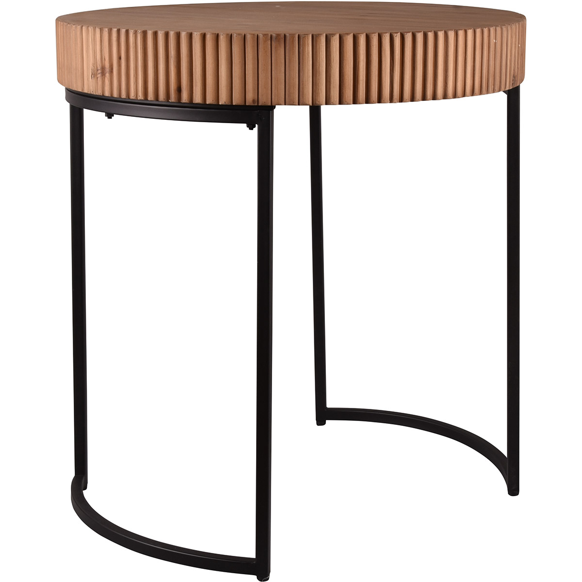 Table d'Appoint - Trion Angi XL - Ronde - Noir Marron - Métal