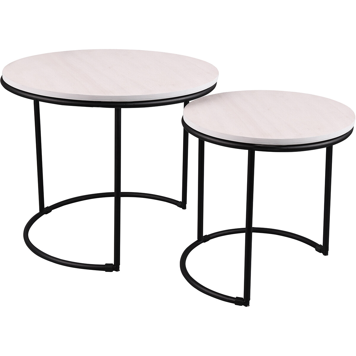 Table d'appoint - Trion Dorina - 2 Petites tables - Noir/Blanc