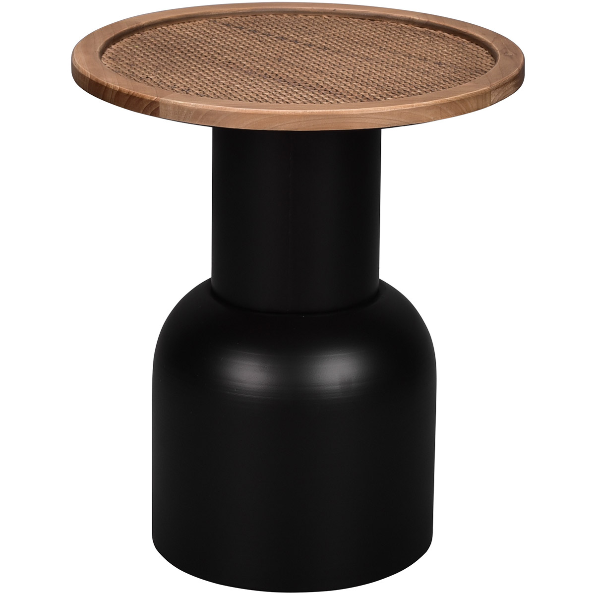 Table d'Appoint - Trion Rondo - Plateau en Bois - Noir - Métal