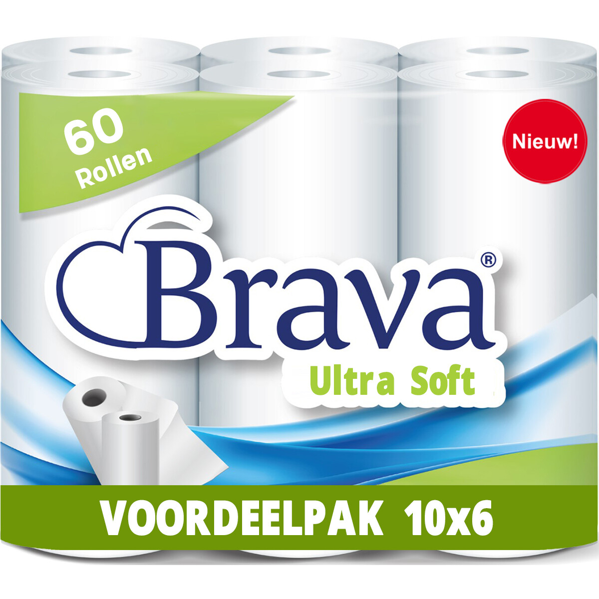 Brava - Essuie-tout Super - 60 Rouleaux - Essuie-tout ultra absorbant - Rouleau de cuisine Ultra Clean - Pack économique