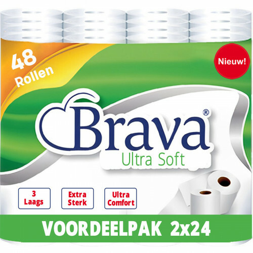 Brava - Papier Toilette 48 Rouleaux - 3 épaisseur - Pack d'économie - Papier Toilette Confort - Pack d'économie de rouleaux de papier toilette - Bundle d'économie de rouleaux de toilette