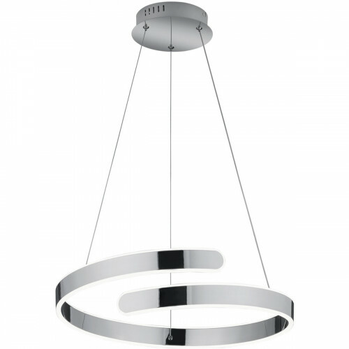 Suspension LED - Luminaire Suspendu - Trion Prigon - 37W - Blanc Neutre 4000K - Dimmable - Rond - Chrome Brillant - Aluminium