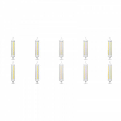 Pack de 10 Lampes LED - Aigi - Douille R7S - 12W - Blanc Chaud 3000K