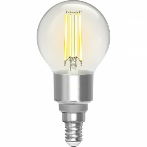 Lampe LED - Filament - LED Intelligente - Aigi Delano - Bulb G45 - 4.5W - Douille E14 - LED Wifi + Bluetooth - Couleur de lumière ajustable - Transparent Clair - Verre