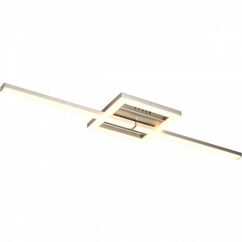 LED Plafonnier - Éclairage de Plafond - Trion Aile - 17W - Blanc Chaud 3000K - Orientable - Nickel Mat - Métal