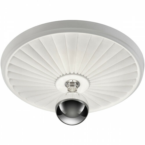 Plafonnier LED - Éclairage de Plafond - Trion Corina XL - Douille E27 - 1-lumière - Rond - Mat Blanc - Plâtre