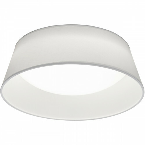 Plafonnier LED - Éclairage de Plafond - Trion Pinton - 14W - Blanc Chaud 3000K - Rond - Mat Blanc - Textile