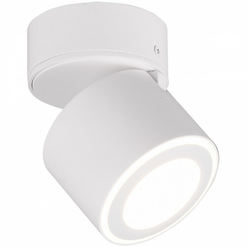 Spot de plafond LED - Trion Tarus - 4W - Blanc Chaud 3000K - 1-lumière - Rond - Mat Blanc - Aluminium