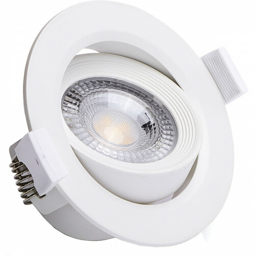 Spot LED - Spot Encastré - Aigi Nilona - 5W - Blanc Neutre 4000K - Rond - Inclinable - Mat Blanc - Aluminium