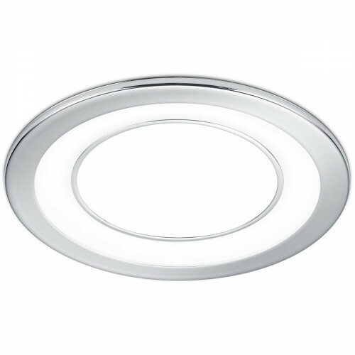 Spot LED - Spot Encastré - Trion Cynomi - 10W - Blanc Chaud 3000K - Rond - Mat Chrome - Plastique - Ø140mm