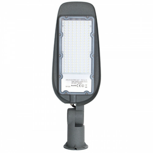 Lampe de rue LED - Éclairage de Rue - Aigi Animo - 100W - Blanc Froid 6500K - Étanche IP65 - Mat Gris - Aluminium