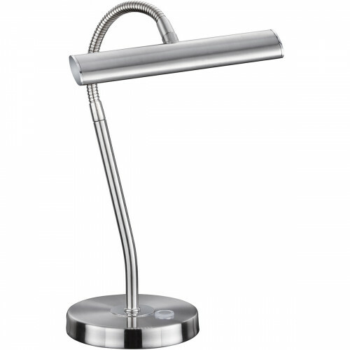 Lampe de bureau LED - Trion Curty - 4W - Blanc Chaud 3000K - Dimmable - Rond - Mat Nickel - Aluminium