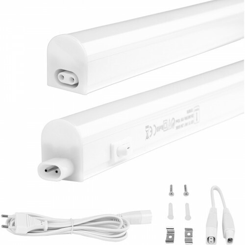 Réglette LED avec Tube T5 - Éclairage de Cuisine - Aigi Timola - 90cm Simple - 10W - Connectable - Blanc Chaud 3000K - Mat Blanc - Plastique