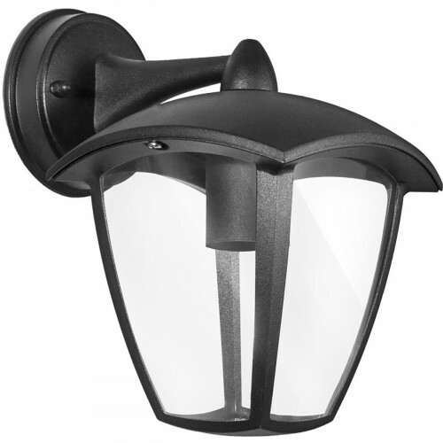 Éclairage de Jardin LED - Lumière Extérieure Nostalgique - Aigi Nuosta Down - Douille E27 - Mat Noir - Aluminium