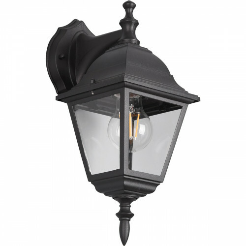 Éclairage de Jardin - Lampe Extérieure - Trion Zena Down - Douille E27 - Étanche IP44 - Noir Mat - Aluminium