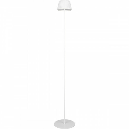 LED Lampadaire - Trion Uraz - 1.5W - Blanc Chaud 3000K - Étanche IP44 - USB Rechargeable - Rond - Blanc Mat - Métal