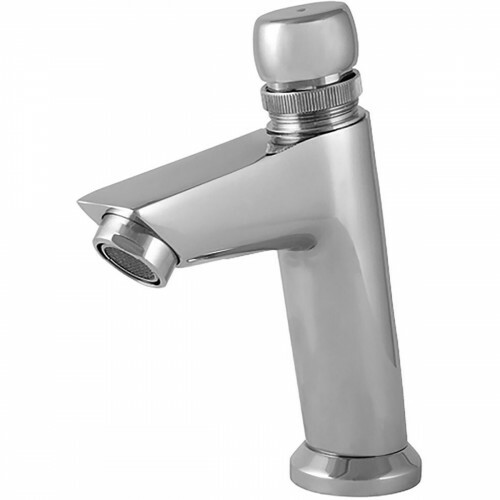 Robinet de toilette - Robinet de lavabo - Robinet d'eau froide 1/2 - Versanix Selfin - Autoclosable - Montage en surface - Rond - Chrome