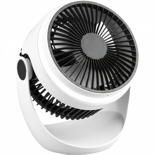 Ventilateur à Batterie - Trion Tompa - Mini Ventilateur de Table - USB Rechargeable - Rond - Blanc - Plastique