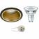 PHILIPS - LED Spot Set - CorePro 827 36D - Pragmi Minko Pro - GU10 Fitting - Inbouw Rond - Mat Zwart/Goud - 3.5W - Warm Wit 2700K - Verdiept - Ø90mm