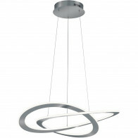 Suspension LED - Luminaire Suspendu - Trion Oaky - 52W - Blanc Chaud 3000K - Dimmable - Rond - Mat Nickel - Aluminium