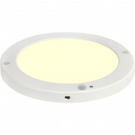 Plafonnier LED avec Détecteur de Mouvement + Interrupteur Crépusculaire - 18W - Blanc Chaud 3000K - Angle de Détection 360° - Saillie/Encastré - Rond - Blanc Mat