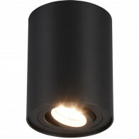 Plafonnier LED - Éclairage de Plafond - Trion Cosmin - Douille GU10 - 1-lumière - Rond - Mat Noir - Aluminium