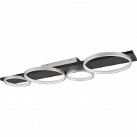 Plafonnier LED - Trion Rameda - 44W - Blanc Chaud 3000K - Dimmable - Rond Rectangulaire - Titane - Métal