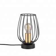 Lampe de table LED - Trion Rigo - Douille E27 - Ronde - Noir mat - Métal