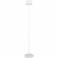 LED Lampadaire - Trion Uraz - 1.5W - Blanc Chaud 3000K - Étanche IP44 - USB Rechargeable - Rond - Blanc Mat - Métal