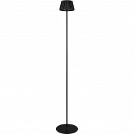 LED Lampadaire - Trion Uraz - 1.5W - Blanc Chaud 3000K - Étanche IP44 - USB Rechargeable - Rond - Noir Mat - Métal