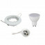 LED Spot Set BSE GU10 Rond Inbouw 6W 6400K Helder/Koud Wit Dimbaar Aluminium Glans Wit Armatuur/Frame Kantelbaar 80mm