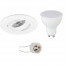 LED Spot Set - Pragmi Alpin Pro - GU10 Fitting - Inbouw Rond - Mat Wit - 4W - Warm Wit 3000K - Kantelbaar Ø92mm