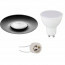 LED Spot Set - Pragmi Luno Pro - Waterdicht IP65 - GU10 Fitting - Inbouw Rond - Mat Zwart - 4W - Warm Wit 3000K - Ø82mm