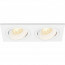 OSRAM - LED Spot Set - Parathom PAR16 927 36D - Pragmi Borny Pro - GU10 Fitting - Dimbaar - Inbouw Rechthoek Dubbel - Mat Wit - 3.7W - Warm Wit 2700K - Kantelbaar - 175x92mm 4