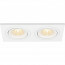 PHILIPS - LED Spot Set - CorePro 827 36D - Pragmi Borny Pro - GU10 Fitting - Inbouw Rechthoek Dubbel - Mat Wit - 3.5W - Warm Wit 2700K - Kantelbaar - 175x92mm 5