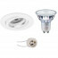 PHILIPS - LED Spot Set - MASTER 927 36D VLE - Pragmi Aerony Pro - GU10 Fitting - DimTone Dimbaar - Inbouw Rond - Mat Wit - 4.9W - Warm Wit 2200K-2700K - Kantelbaar - Ø82mm