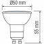 LED Spot Set - Pragmi Domy Pro - GU10 Fitting - Inbouw Vierkant - Mat Wit - 4W - Warm Wit 3000K - Verdiept - Kantelbaar - 105mm Lijntekening