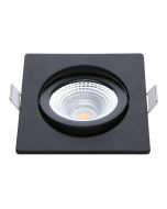 EcoDim - LED Spot - Inbouwspot - ED-10026 - 5W - Waterdicht IP54 - Dimbaar - Dim to Warm - Warm Wit 2000K-3000K - Mat Zwart - Aluminium - Vierkant - Kantelbaar